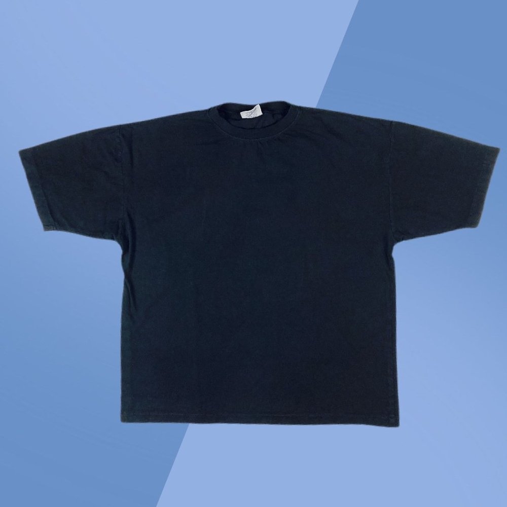 Vintage 90’s Pure Basics Stuff Solid Black Plain S/S T-shirt Men's L
